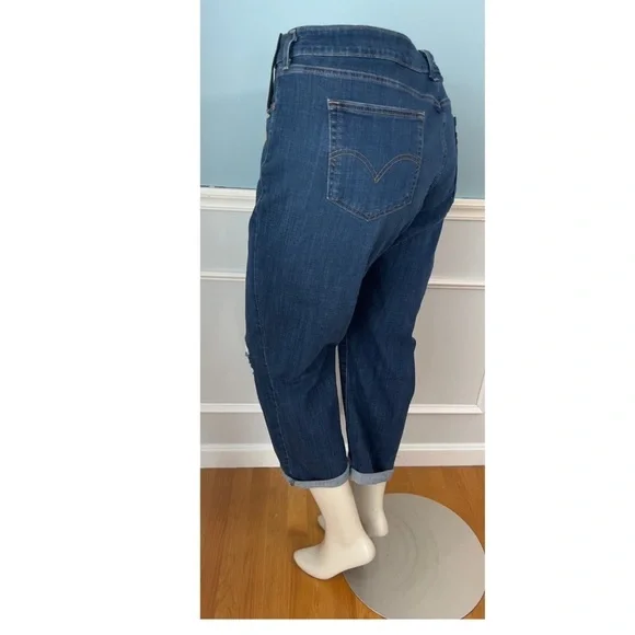 NWT Levi’s Ripped Boyfriend Jeans Cropped Size 18W 20W 24W Destroyed Ripped - Picture 4 of 9